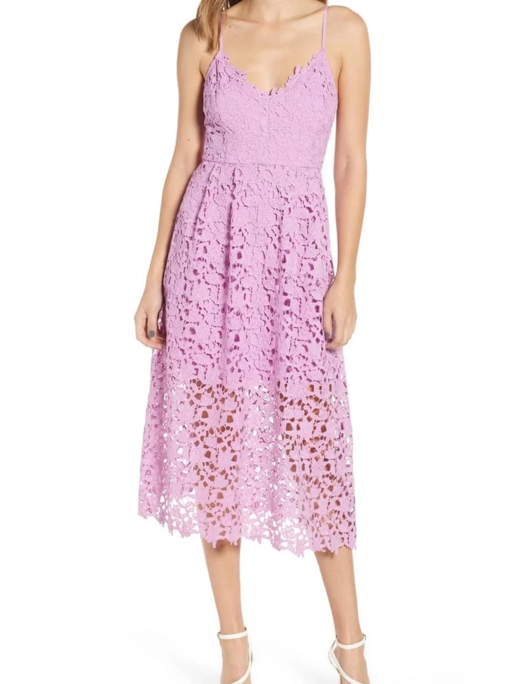 Lace A-Line Midi Dress